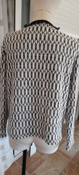 Chaqueta bicolor- Blanco y negro