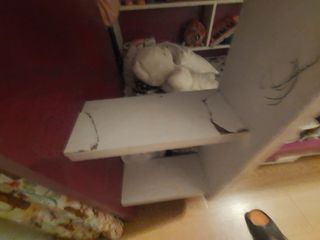 Litera infantil, cama alta, morada