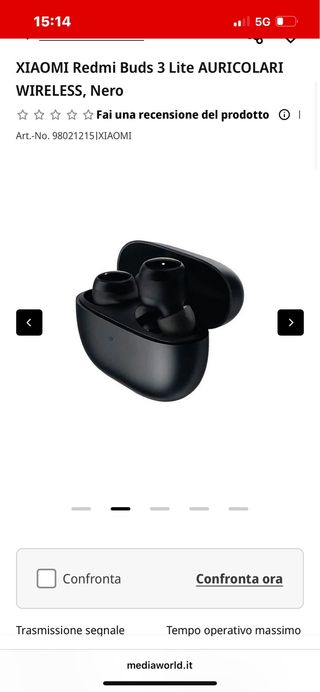 Xiaomi Redmi Buds 3 Lite - Auricolari Wireless Ner