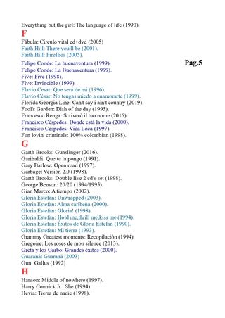 CD'S originales. Más de 600 Títulos. Listado 1.