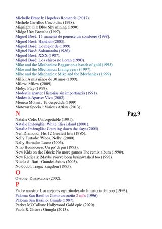 CD'S originales. Más de 600 Títulos. Listado 1.