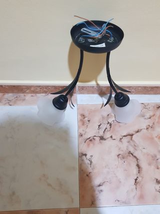 Lamparas techo 2 luces - Negro/Blanco
