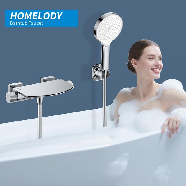 HOMELODY Grifo de bañera con ducha de mano cascada