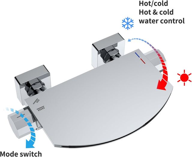 HOMELODY Grifo de bañera con ducha de mano cascada