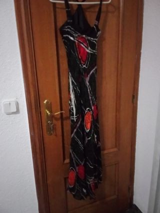 Vestido fiesta negro rojo talla 36