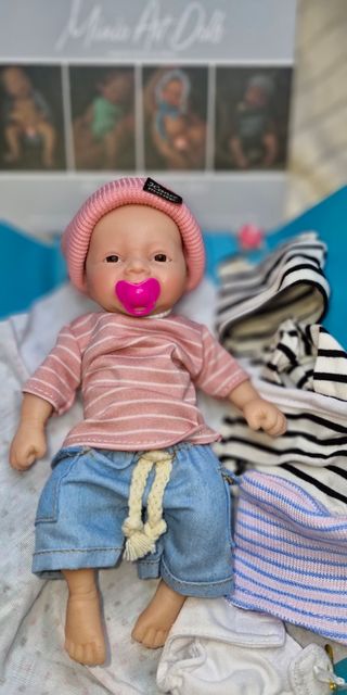 Mini bambola Reborn 18 cm in silicone, ragazza