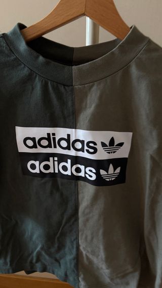 Camiseta Adidas bicolor - Verde y Gris