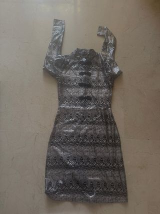 Vestido vintage plateado
