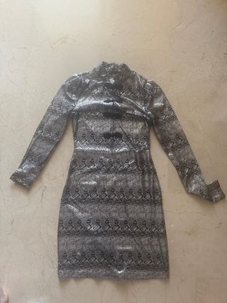 Vestido vintage plateado