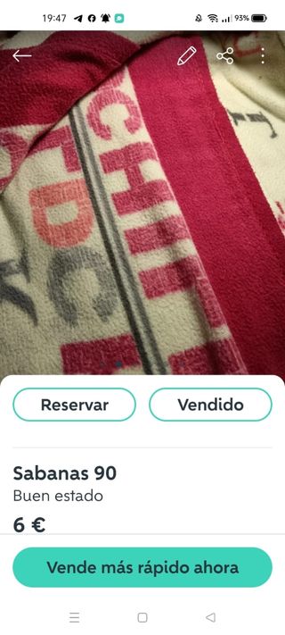 Sábanas 90cm y 1.20 - 4€ 