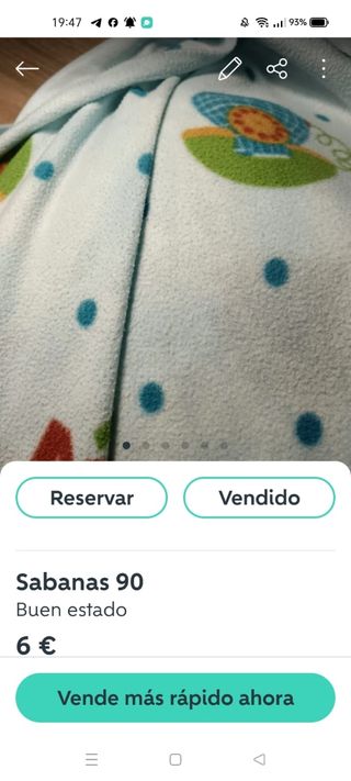Sábanas 90cm y 1.20 - 4€ 