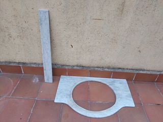 Encimera y copete lavabo  baño aseo mármol vintage