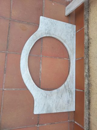 Encimera y copete lavabo  baño aseo mármol vintage