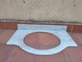 Encimera y copete lavabo  baño aseo mármol vintage