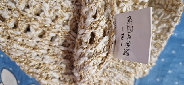 Jersey hilo beige y dorado- Talla M