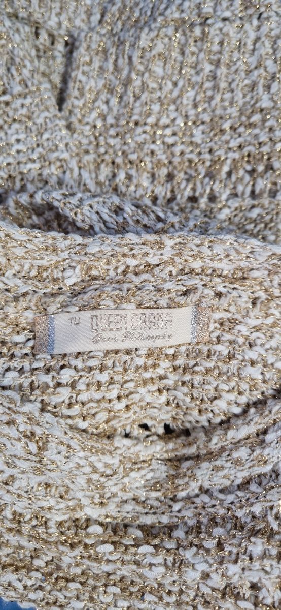 Jersey hilo beige y dorado- Talla M