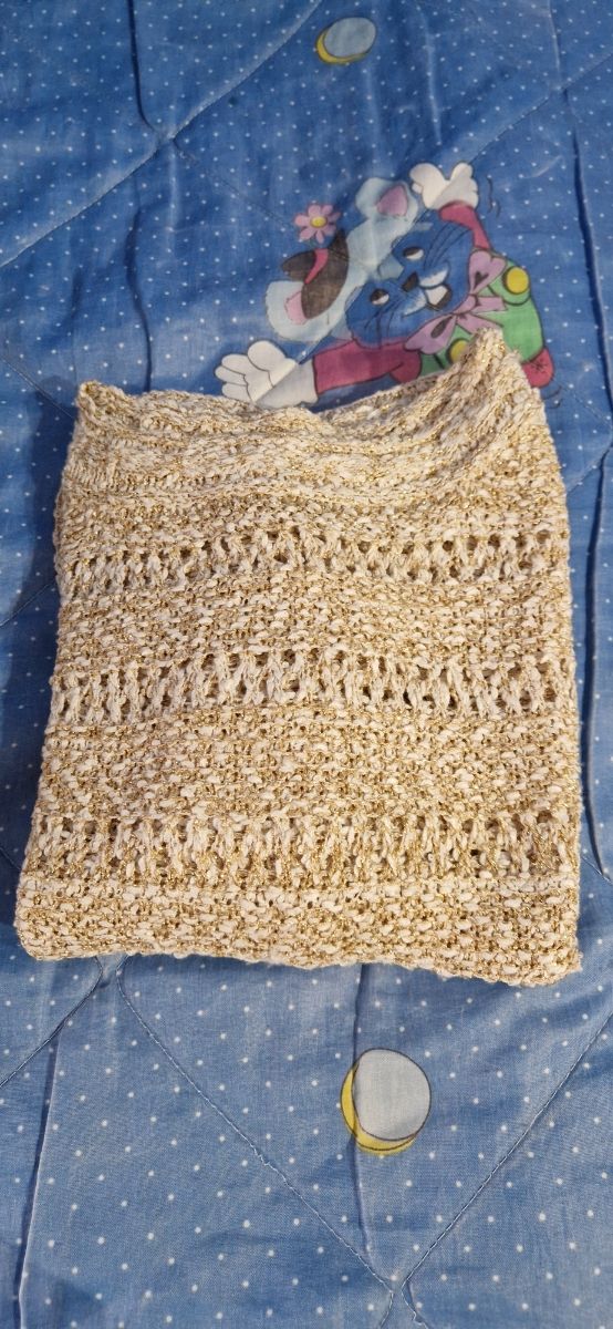 Jersey hilo beige y dorado- Talla M
