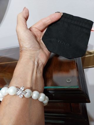 Pulsera Tous - de Perlas y flor de circonita .