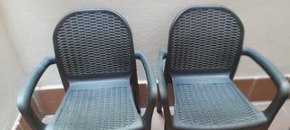 4 Sillas jardín - plástico - gris