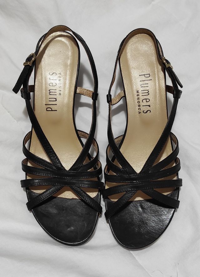 Sandalias Plumers negras tacón