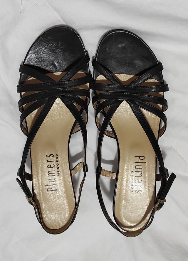 Sandalias Plumers negras tacón