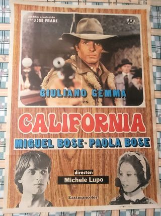 Cartel de cine antiguo California Miguel Bose