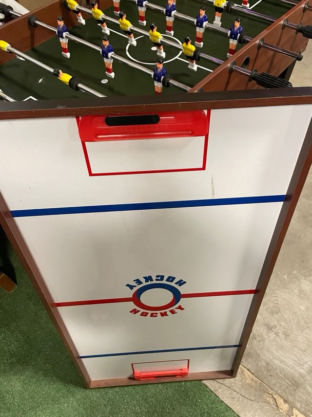 Mesa multijuegos: futbolín, billar, ping pong