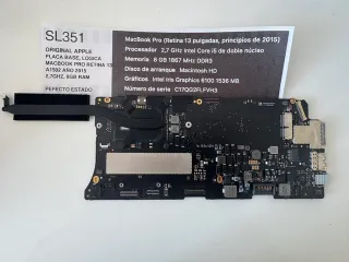 Placa base MacBook Pro 13" año 2015 a1502 perfecta