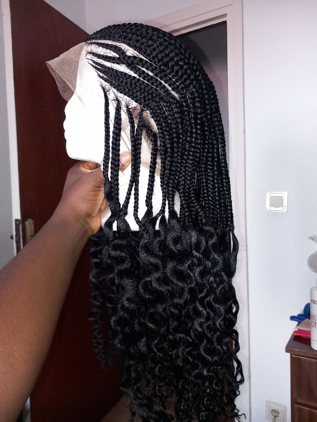 Peluca trenzada negro