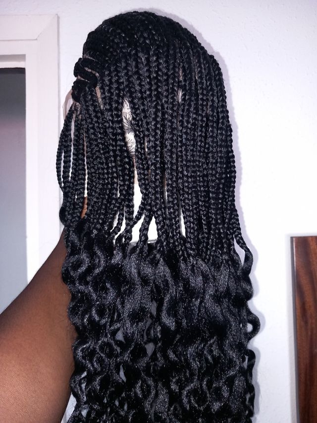 Peluca trenzada negro