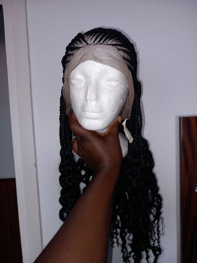 Peluca trenzada negro