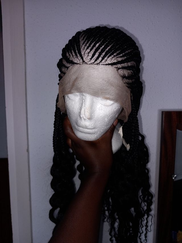 Peluca trenzada negro