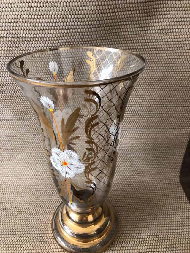 Florero cristal veneciano dorado