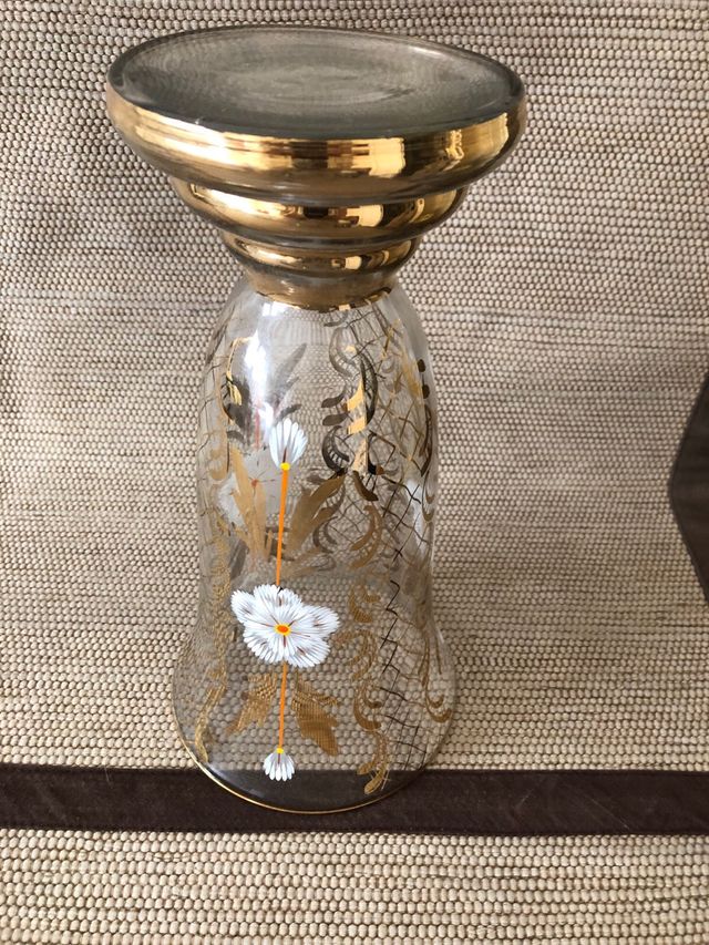 Florero cristal veneciano dorado