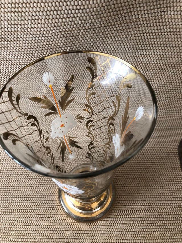 Florero cristal veneciano dorado