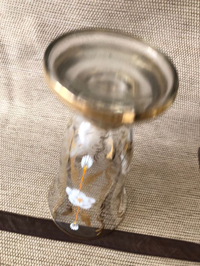 Vaso de cristal veneziano dourado