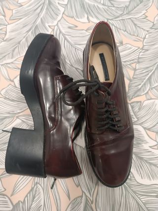 Zapatos Zara - Tacón grueso - Marrón - 37