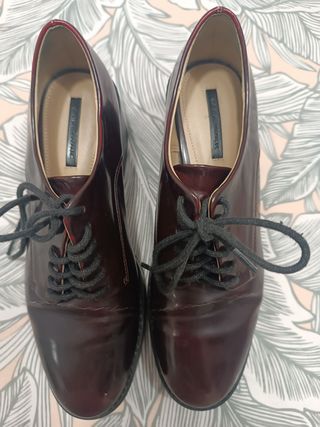 Zapatos Zara - Tacón grueso - Marrón - 37