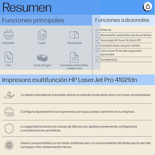 Impresora HP LaserJet Pro - Blanca