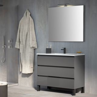 Mueble baño 90cm gris grafito - NUEVO