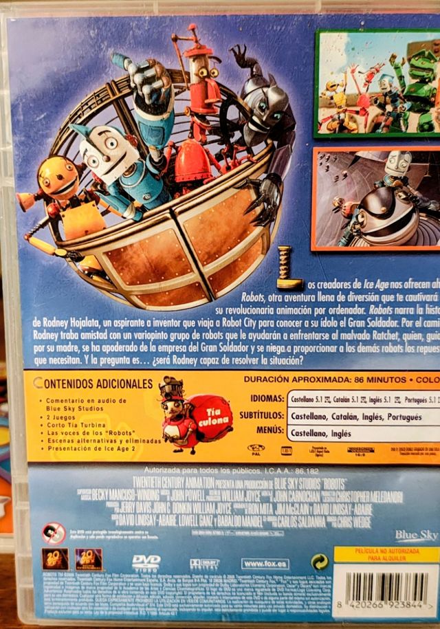 DVD Robots Película Animada