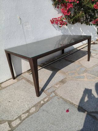 Mesa ratán exterior - marrón