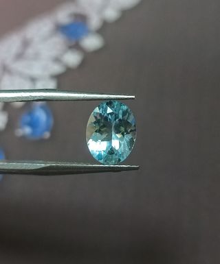 Aguamarina oval natural turquesa