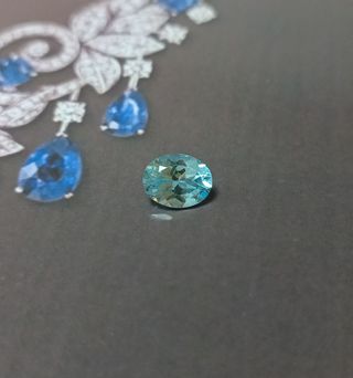 Aguamarina oval natural turquesa