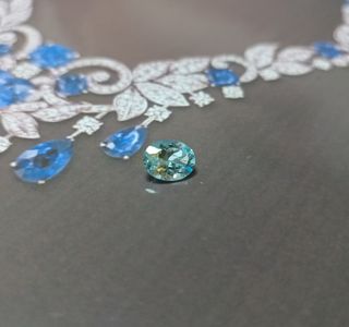 Aguamarina oval natural turquesa