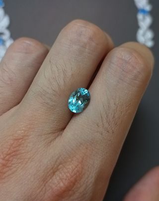 Aguamarina oval natural turquesa