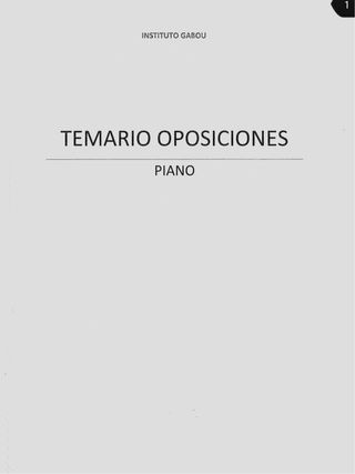 Temario Oposiciones Piano 2025-2026