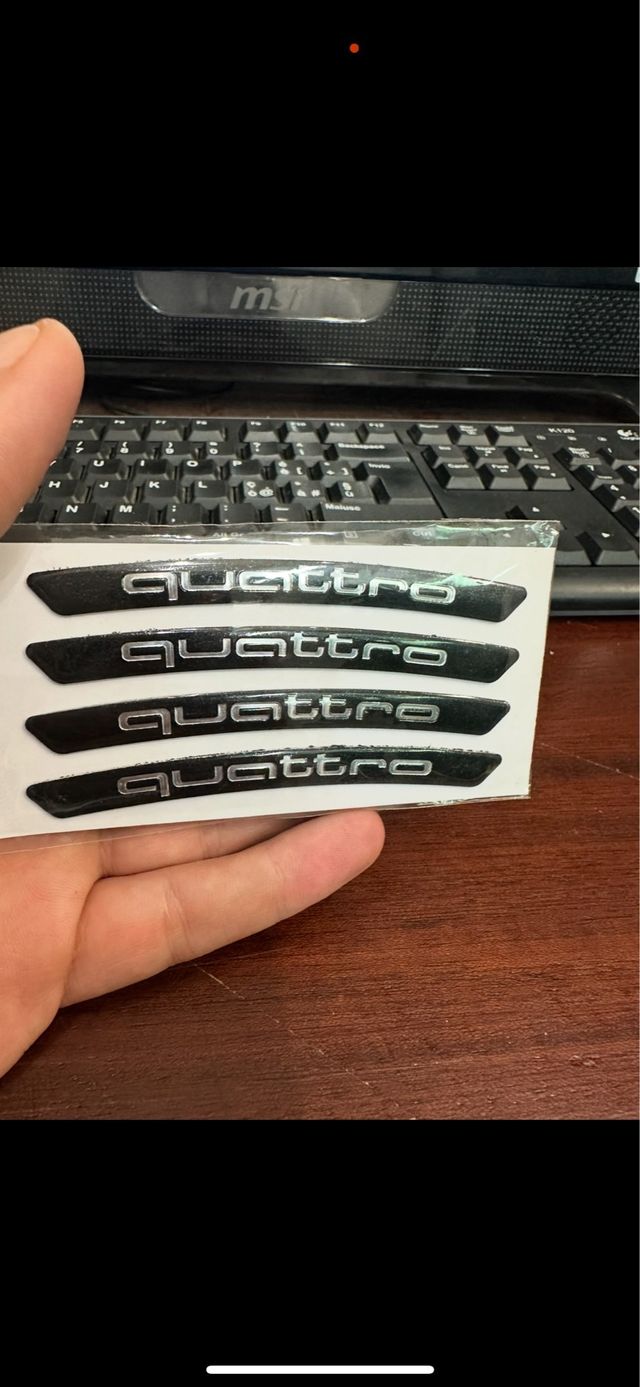 4 Adesivi Audi Quattro neri