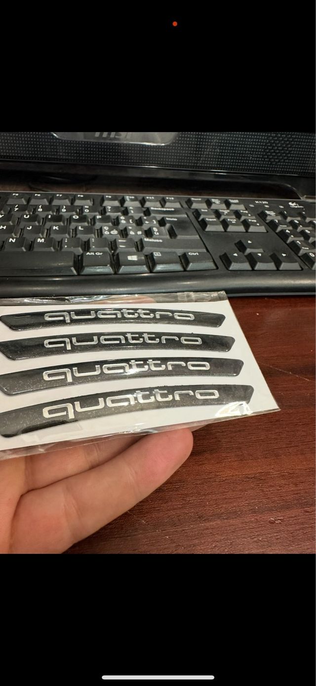 4 Adesivi Audi Quattro neri