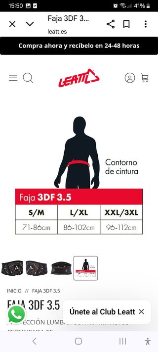 Leatt - Cinturón protector lumbar para motorista